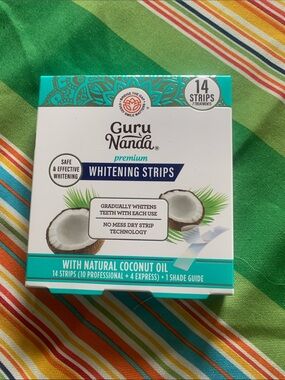 Guru Nanda Premium Whitening Strips - White & Teal Packaging